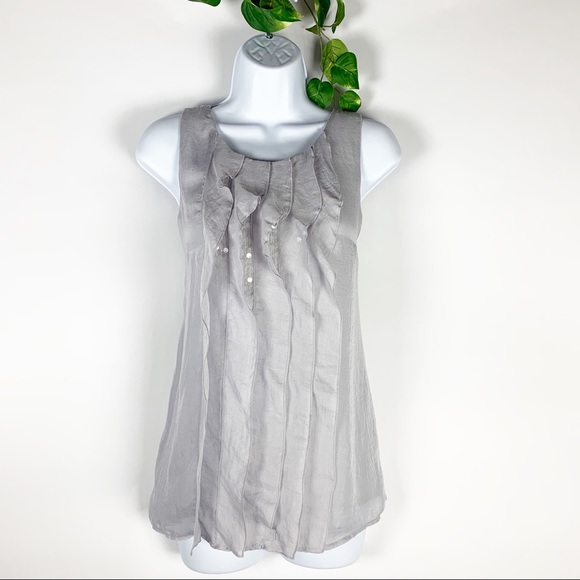 LOFT Tops - Ann Taylor LOFT - Vertical Ruffle and Sequin Top